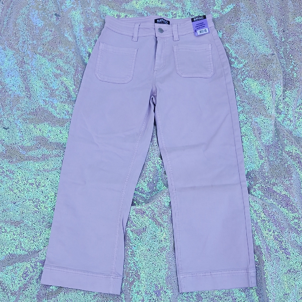 Buffalo David Bitton Light Lavender Crop Pants High Rise NWT Size 4